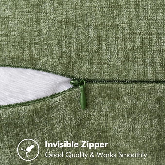 MIULEE Decorative Lumbar Throw Pillow Covers 12x20 Inch Sage Green 2 Pack | - Image 7