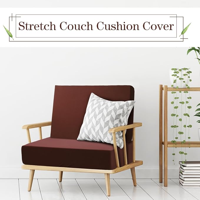 Newwiee 8 Pcs Stretch Patio Outdoor Cushion Covers Replacement, Dark Coffee | 4 - Image 7