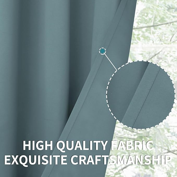 BGment Room Darkening Curtains 54 Inches Long - Grommet Thermal Insulated Drapes Window Treatment Curtains for Bedroom, 2 Panels, 52 x 54 Inch, Stone Blue