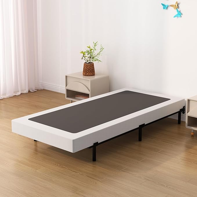 Twin XL Box Spring Bed Base 6 Inch, Low Profile Metal Boxspring XL Twin with Fabric Cover, 2000 Lbs Max Weight Capacity Mattress Foundation, Noise-Free, Easy Assembly