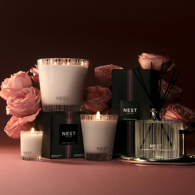 NEST New York Reed Diffuser Liquid Refill, Rose Noir & Oud - 5.9 fl oz - Fragrance for Up to 90 Days - Flame Free
