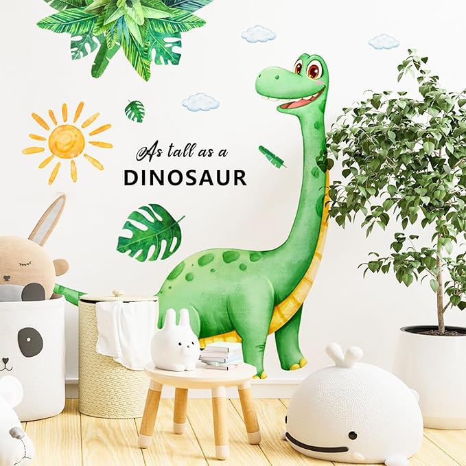 Large Dinosaur Wall Decor for Kids Boys Room, Sunoyar Dinosaur Wall Decals Removable, Peel & Stick Dino Wall Stickers for Nursery Bedroom