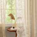 YJ YANJUN Vintage Lace Curtains-Victorian Floral Sheer 80 inch Long Curtains by YJYANJUN