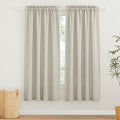 RYB HOME Linen Curtains for Living Room, Rod Pocket Soft Thick Linen Burlap 72 Inch Length Light Filtering Privacy Assured for Home Office Dining Room, W 34 x L 72 inches, Angora, 2 Panels Set