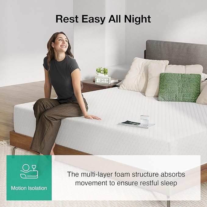 Novilla King Mattress, 10 Inch Memory Foam Mattress King Size with Comfort Foam for Pressure Relief & Fresh Cool Sleep,Removable Washable Cover,King Memory Foam Mattresses, Medium Firm