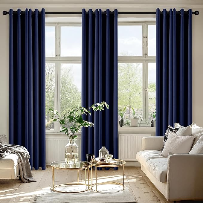 MIULEE Blackout Curtains for Bedroom 2 Panels 40 x 84 Inch Long Navy Blue | - Image 6