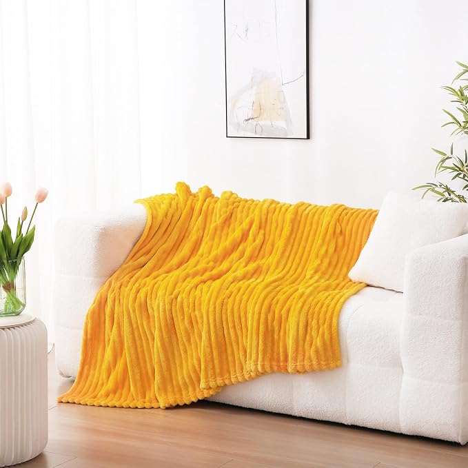 Gold Fleece Throw Blanket 50”×60” - Image 4