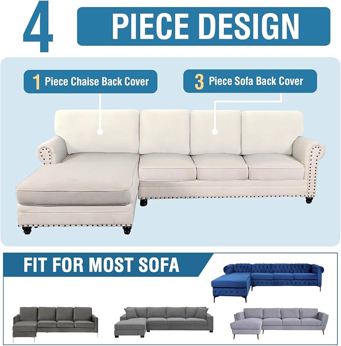H.VERSAILTEX Backrest Cushion Covers Sectional Couch Back Cushion Covers - Image 8