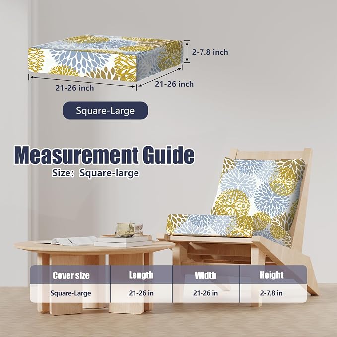 8Pcs Outdoor Cushion Covers, Stretch Patio Furniture Couch Chair Slipcovers | - Image 2