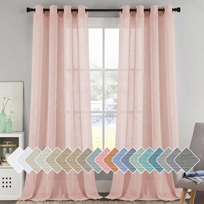 H.VERSAILTEX Linen Curtains Flax Linen Blended Curtain Panels by HVERSAILTEX