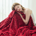 NEWCOSPLAY Fleece Ribbed Cozy Throw Blanket by NEWCOSPLAY