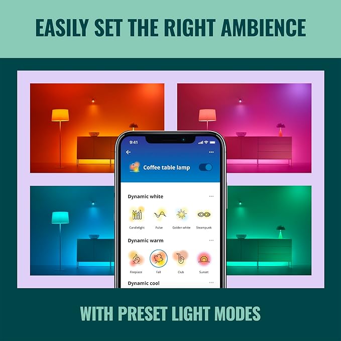 WiZ Connected Smart Light Bulbs, 2-Pack, Full Color A19 60W 800LM E26 LED Lights, Sunset/Sunrise Automation, Smart Bulbs with Motion Detection, Control with Voice or App