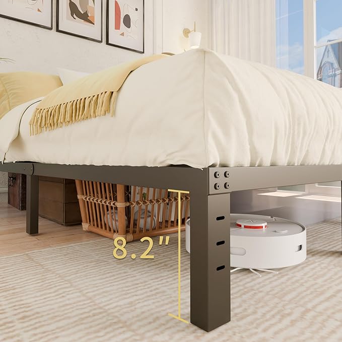 ALDRICH 10 Inch Metal Twin Bed Frame - Single Black Basic Steel Slats Platform, Easy Assembly Heavy Duty Noise Free Bedframes, No Box Spring Needed