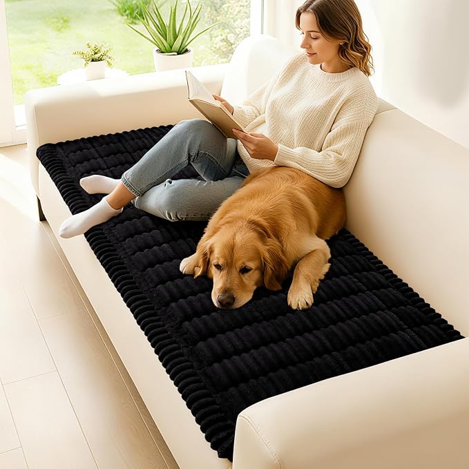 Couch Cover for Dogs, Washable Non Slip Plush Flannel Sofa Protector | Thick - Image 2
