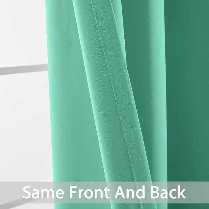 Yakamok Room Darkening Curtains 52x63 inch Length Turquoise-Living Room | 2 - Image 6