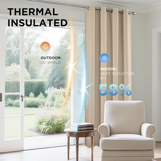 Joydeco Blackout Curtains 108 Inch Length 2 Panels Set, Thermal Insulated Long - Image 4