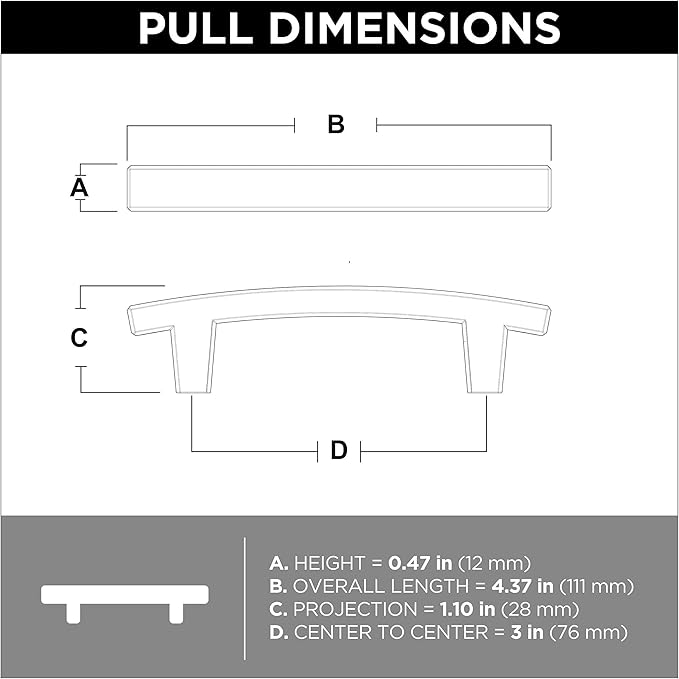 Franklin Brass (10-Pack) – Soft Iron Cabinet Handles, 3 Inch Hole Center, Pulls for Drawers, Kitchen Cabinet Door, Dressers | Pierce