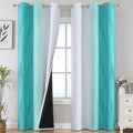 Teal and Grayish White Ombre Blackout Curtains by ESTELARTEXTILER