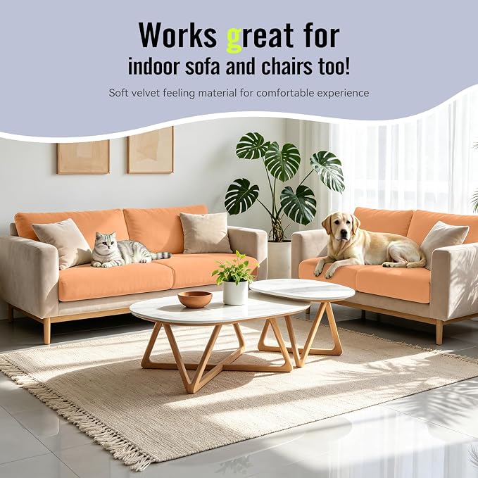 8Pcs Outdoor Cushion Covers, Stretch Patio Furniture Couch Chair Slipcovers | - Image 5