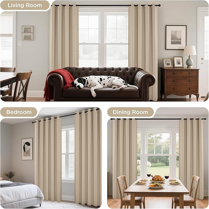 Joydeco Blackout Curtains 90 Inch Length 2 Panels Set, Thermal Insulated Long - Image 6