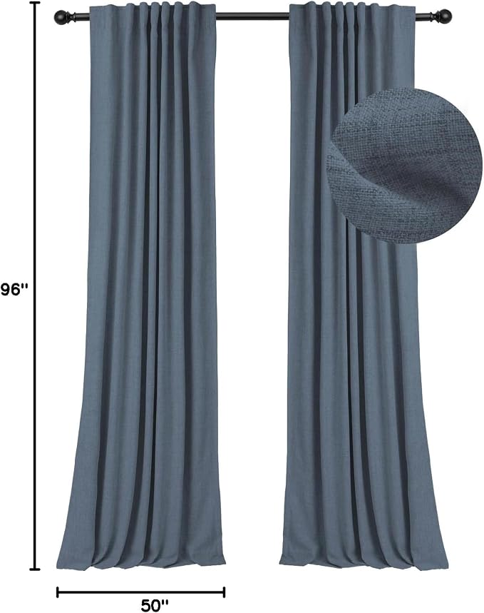 INOVADAY 100% Blackout Linen Curtains - Image 8