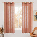 Terracotta Linen Curtains 63 Inch by LAMIT