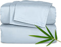 Pure Bamboo Twin Sheets, Genuine 100% Organic Viscose Derived from Bamboo Bed Sheet Set, Luxuriously Soft & Cooling, Double Stitching, Lifetime Quality Promise (Twin, Glacier)