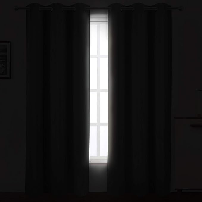 Grey Thermal Blackout Curtains/42 x 72 Inch/Set of 2 Panels Room Darkening - Image 3