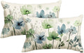 AVOIN colorlife Chinoiserie Poppy Flowers Pillow Covers 12x20 Inch Set of 2 | by AVOINcolorlife