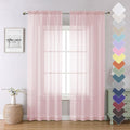 Blush Pink Sheer Curtains 84 Inches Long 2 Panels Set, Light Filtering Window by Lecloud