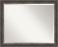 Amanti Art Brown Bathroom Mirror for Over Sink, 25x31 Bark Rustic Char Narrow Rectangle Vanity Mirror, Large Country Rustic Frame, Hangs Horizonally and Vertically, Bathroom Wall Decor, Beveled Edge