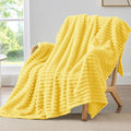 BEDELITE Ribbed Twin Blanket for Couch & Bed, Custard Yellow, Warm Yet by BEDELITE