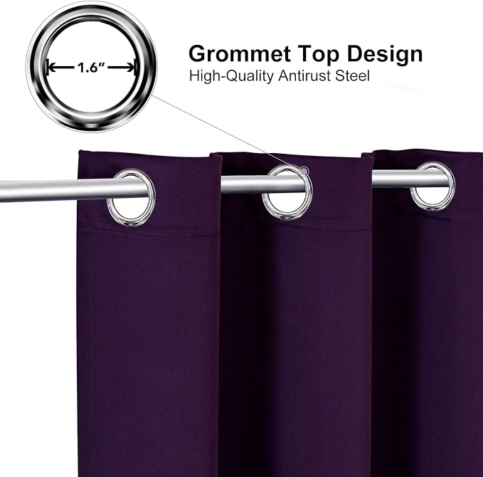 ChrisDowa Blackout Curtains for Bedroom and Living Room 63 Inches Long | 2 - Image 2