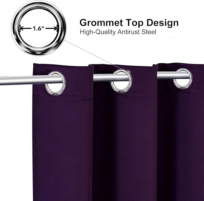 ChrisDowa Blackout Curtains for Bedroom and Living Room 120 Inches Long | 2 - Image 2