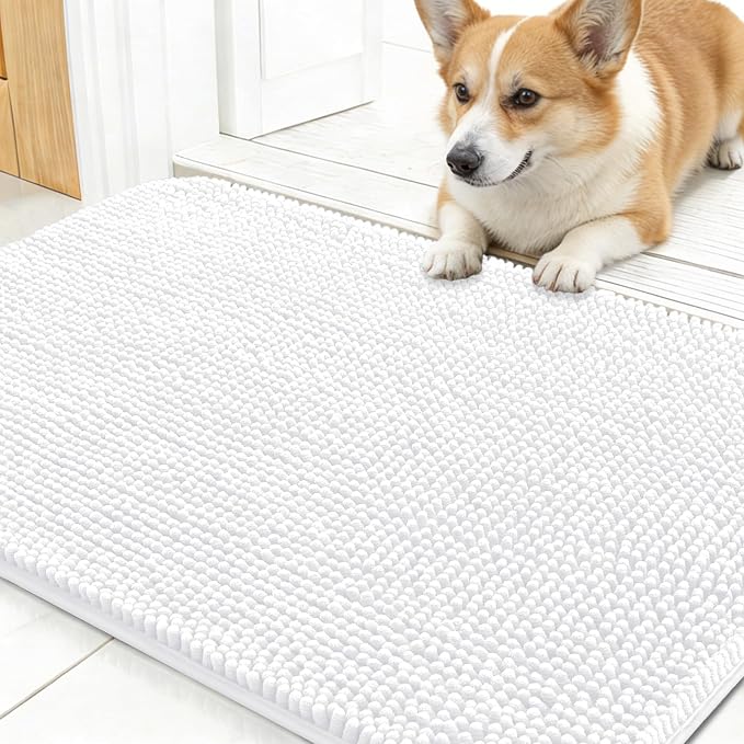 OLANLY Dog Door Mat for Muddy Paws 30x17, Super Absorbent Chenille Mud Mat | by OLANLY
