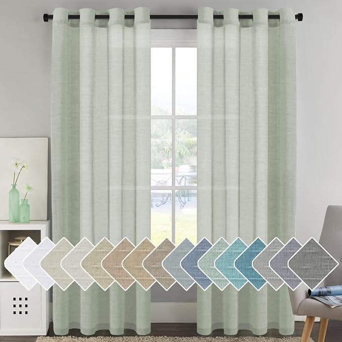 H.VERSAILTEX Linen Curtains Flax Linen Blended Curtain Panels by HVERSAILTEX