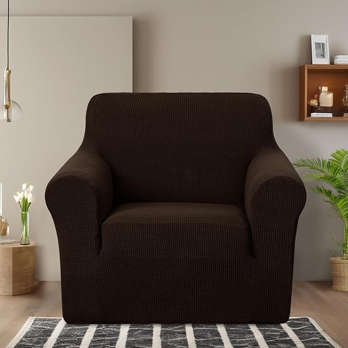 U-NICE HOME Stretch Recliner Chair Cover Armchair Slipcover, Chocolate | - Image 2