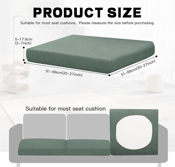 8Pcs Outdoor Cushion Covers, Elastic Patio Cushion Covers | Washable, - Image 2