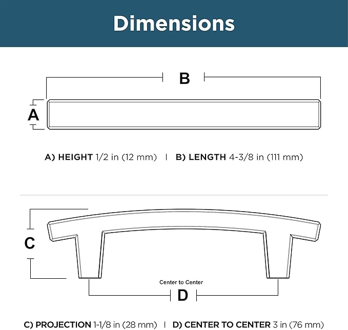 Franklin Brass (10-Pack) – Deep Bronze Cabinet Handles, 3 Inch Hole Center, Pulls for Drawers, Kitchen Cabinet Door, Dressers | Pierce