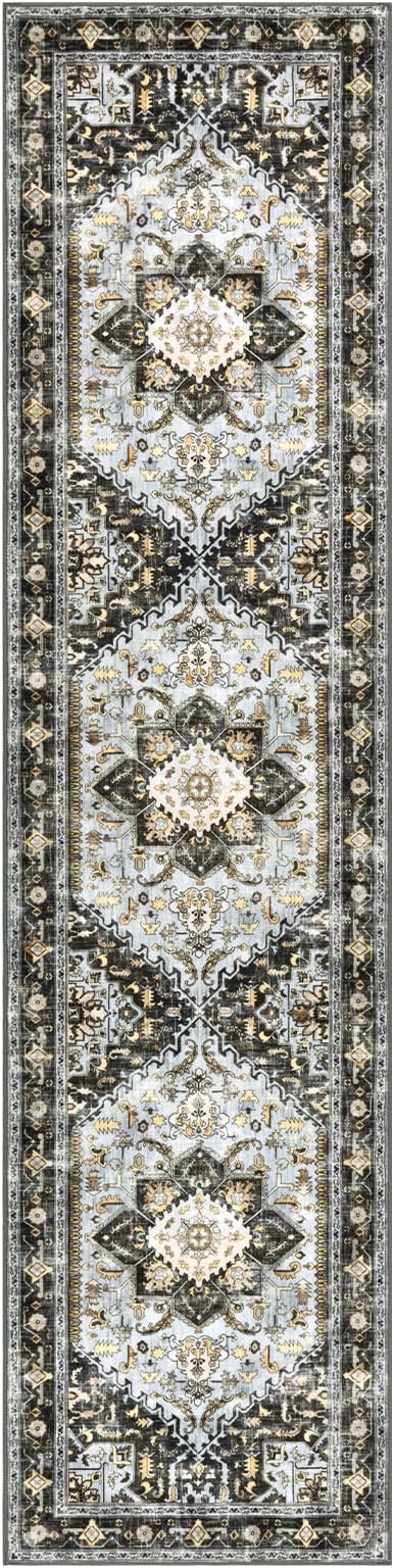 Yamaziot Washable Runner Rug, 2x8 Non-Slip Boho Vintage Hallway Kitchen Rug | - Image 2