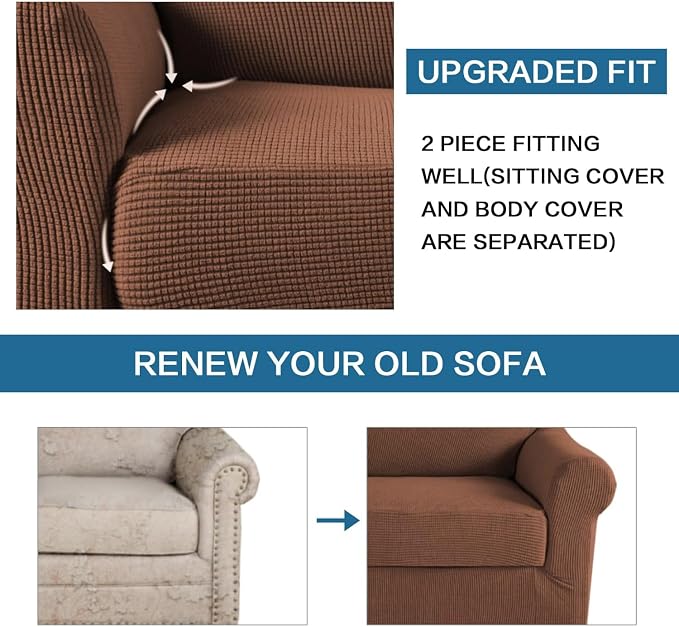 H.VERSAILTEX 2-Piece Armchair Cover Chair Slipcovers - Image 7
