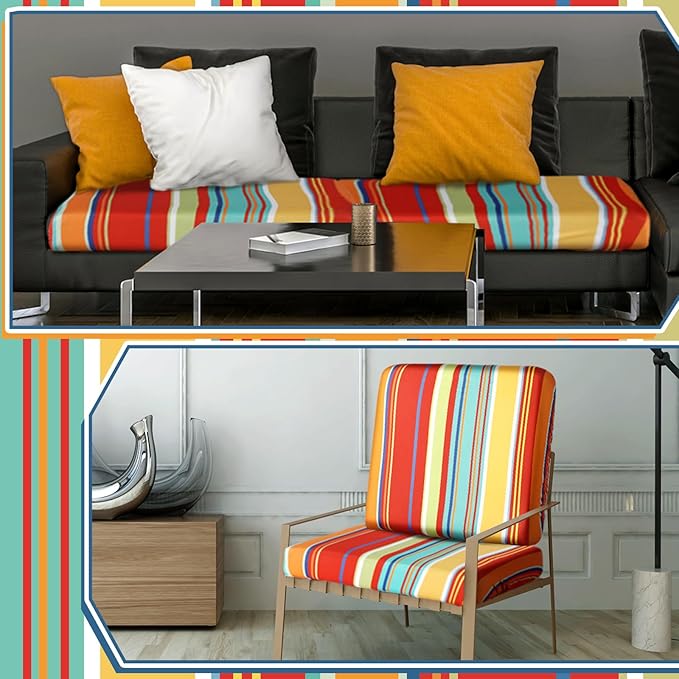Geyoga 8 Pcs Patio Stretch Sofa Cushion Covers Outdoor Cushion Covers - Image 5