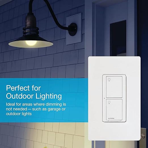 Lutron Caseta Original Smart Light Switch (Lutron Smart Hub Required), for Home, LED Lights, and Fans, 6 Amp, Single-Pole/3-Way, Neutral Required, PD-6ANS-WH-12-Pack, White, 12 Pack