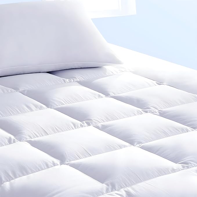 Queen Mattress Topper and Pad Cover Extra Thick Luxury Down Alternative Pillow Top Cooling Bed Topper Ultra Plush and Hypoallergenic Mattress Protector 18 Inch Deep Pocket