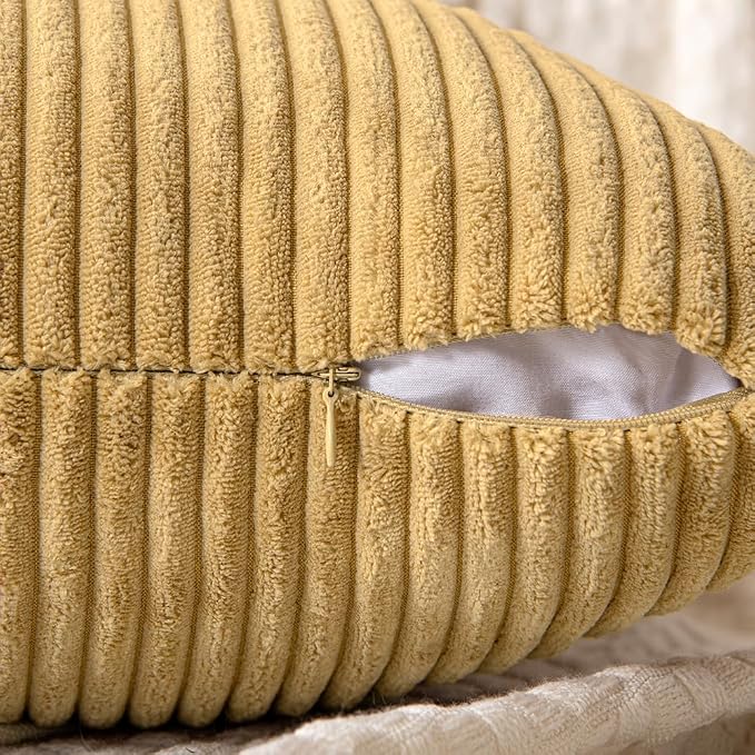 MIULEE Cream Yellow Decorative Throw Pillow Covers - Image 3