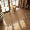 GarveeHome Scalloped Entryway Rug 2x3 Brown Washable Front Door Entry Rug | by GarveeHome