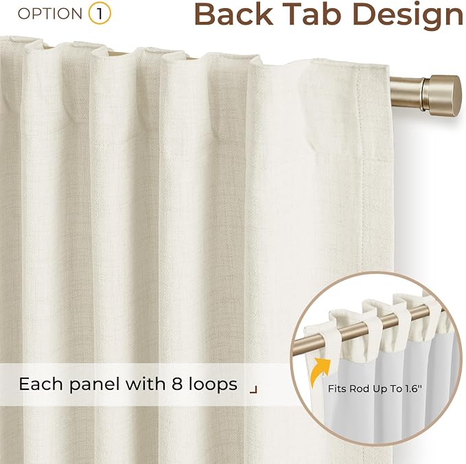 INOVADAY 100% Blackout Linen Curtains - Image 3