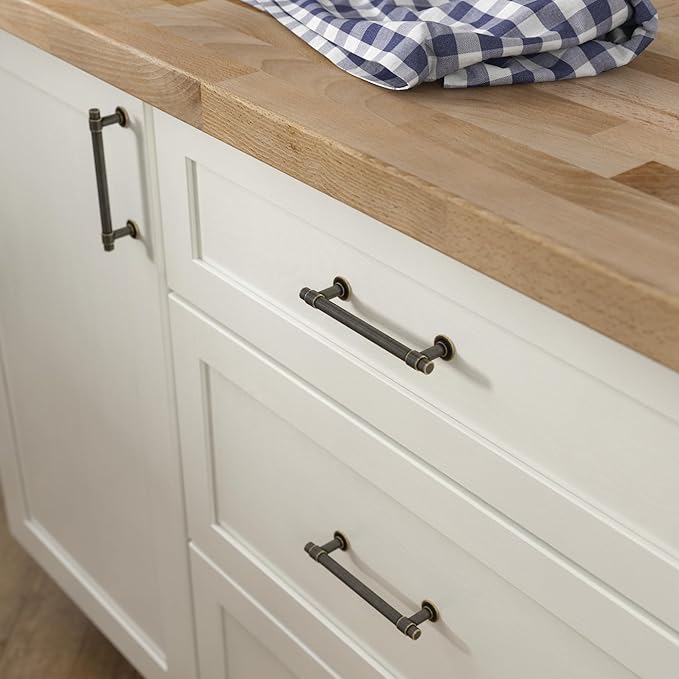 Franklin Brass - Francisco Warm Chestnut Cabinet Handles 4 Inch (4") Hole Center Pulls | Easy Install, Durable Hardware for Kitchen Cabinet Door, Drawers, Dresser Pull, Furniture (10 Pack)