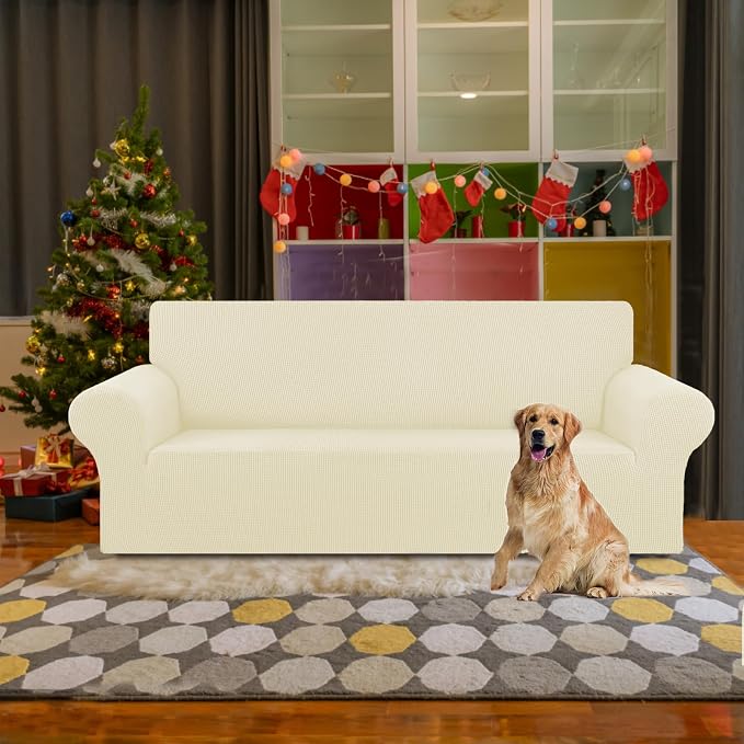 Stretch Couch Covers for Sofa, 3 Cushion Couch Slipcover, Elastic Bottom for - Image 2