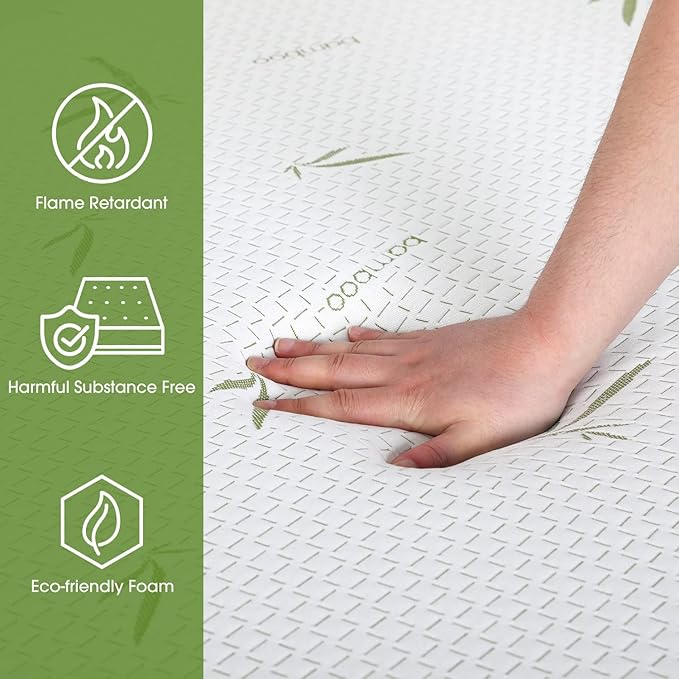 BestMassage | 6 Inch Queen Mattress | Gel Memory Foam | Medium Firm Feel | White | Bed in a Box, CertiPUR-US Certified | Pressure Relief, Cooling Ventilated Foam | Breathable Knit Cover